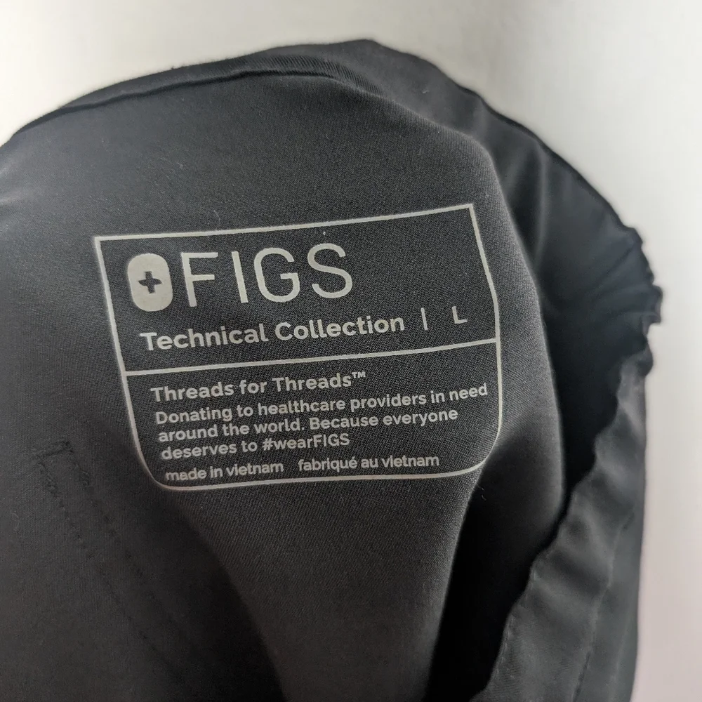 Figs Black Pants Po 2340 Pisco Slim Sz L New